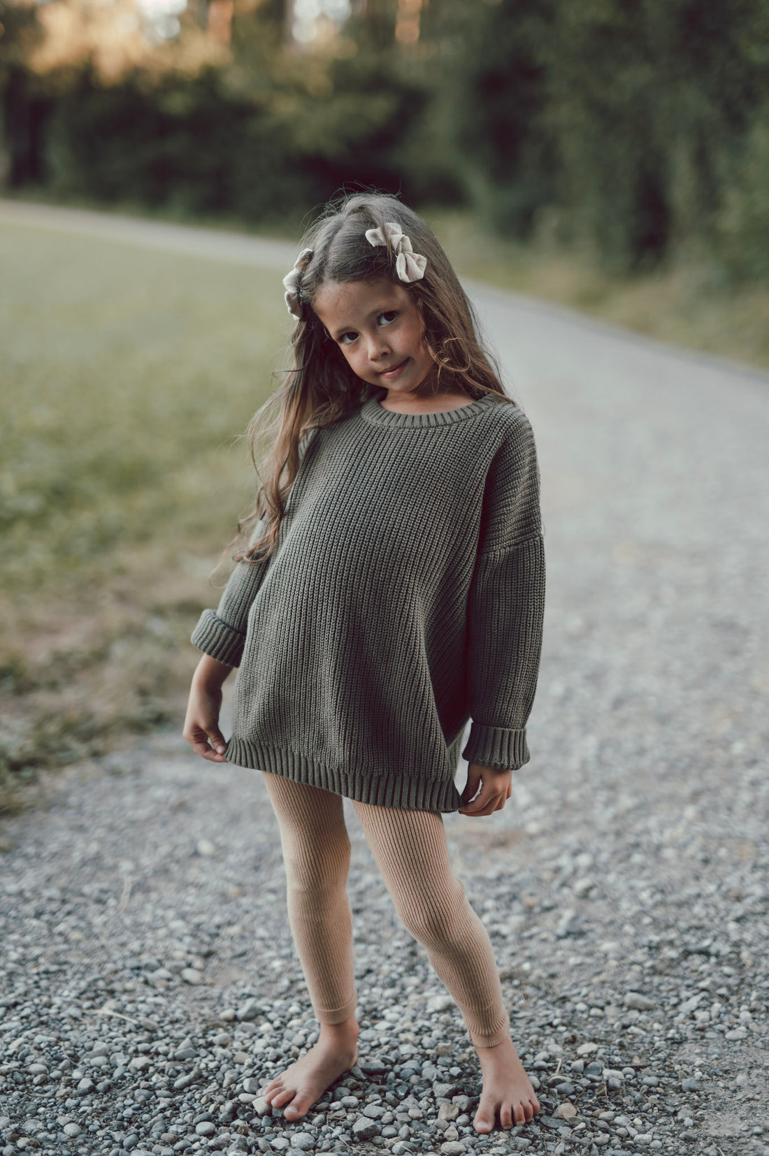 LIKANDLEY pleten pulover organic olive